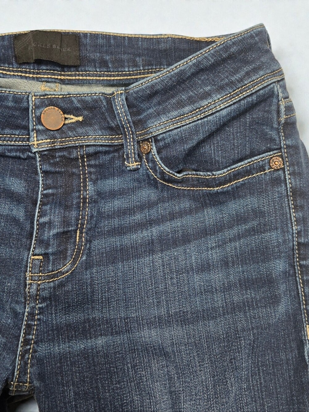 Buckle Black Bootcut Dark Blue Jean Low Rise Size 27 X 32 Fit No. 53 - Picture 8 of 12